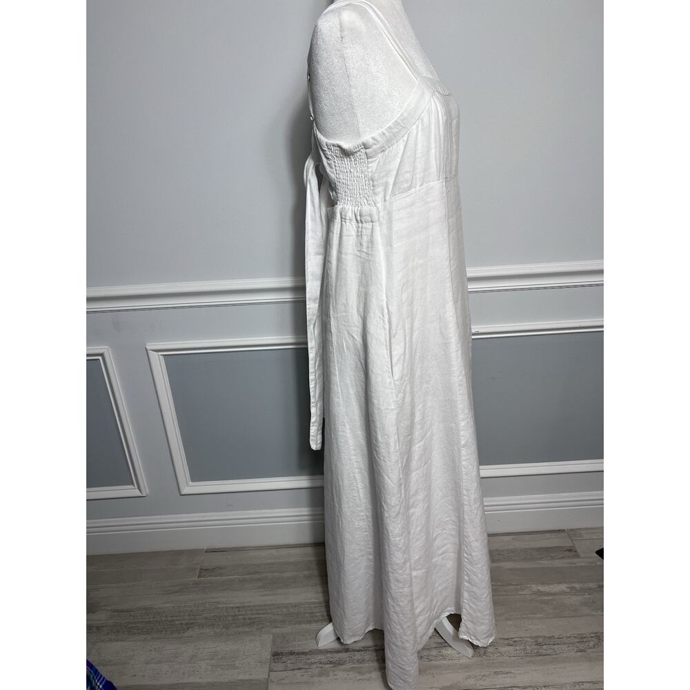 SOUTHERN TIDE-M- Leighton LINEN Maxi Dress-Tie Back-White-Coastal-Summer-Wedding - Picture 5 of 13